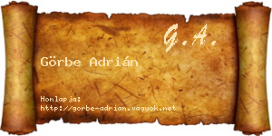Görbe Adrián névjegykártya